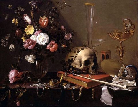 800px-adriaen_van_utrecht-_vanitas_-_still_life_with_bouquet_and_skull
